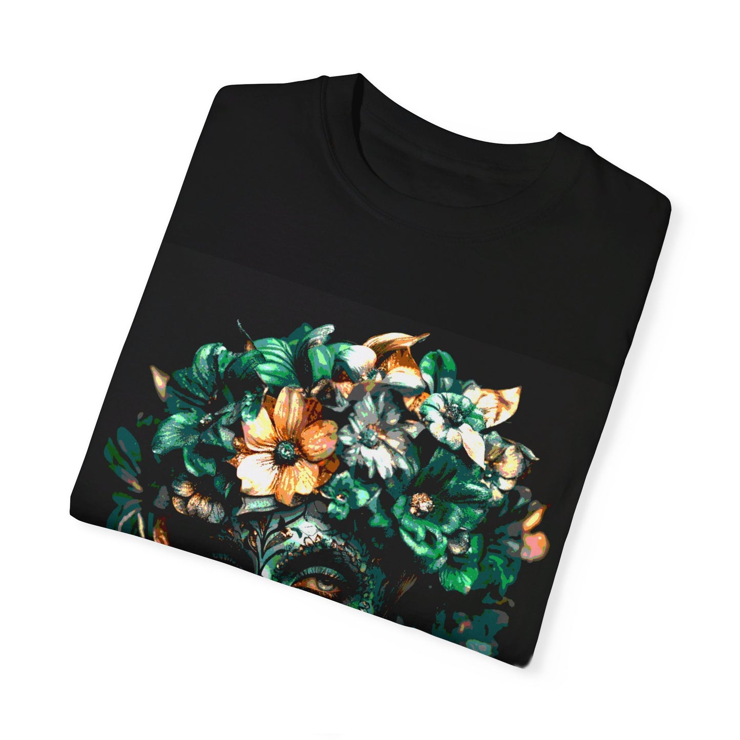 Art Green Flowers Unisex Garment-Dyed T-shirt