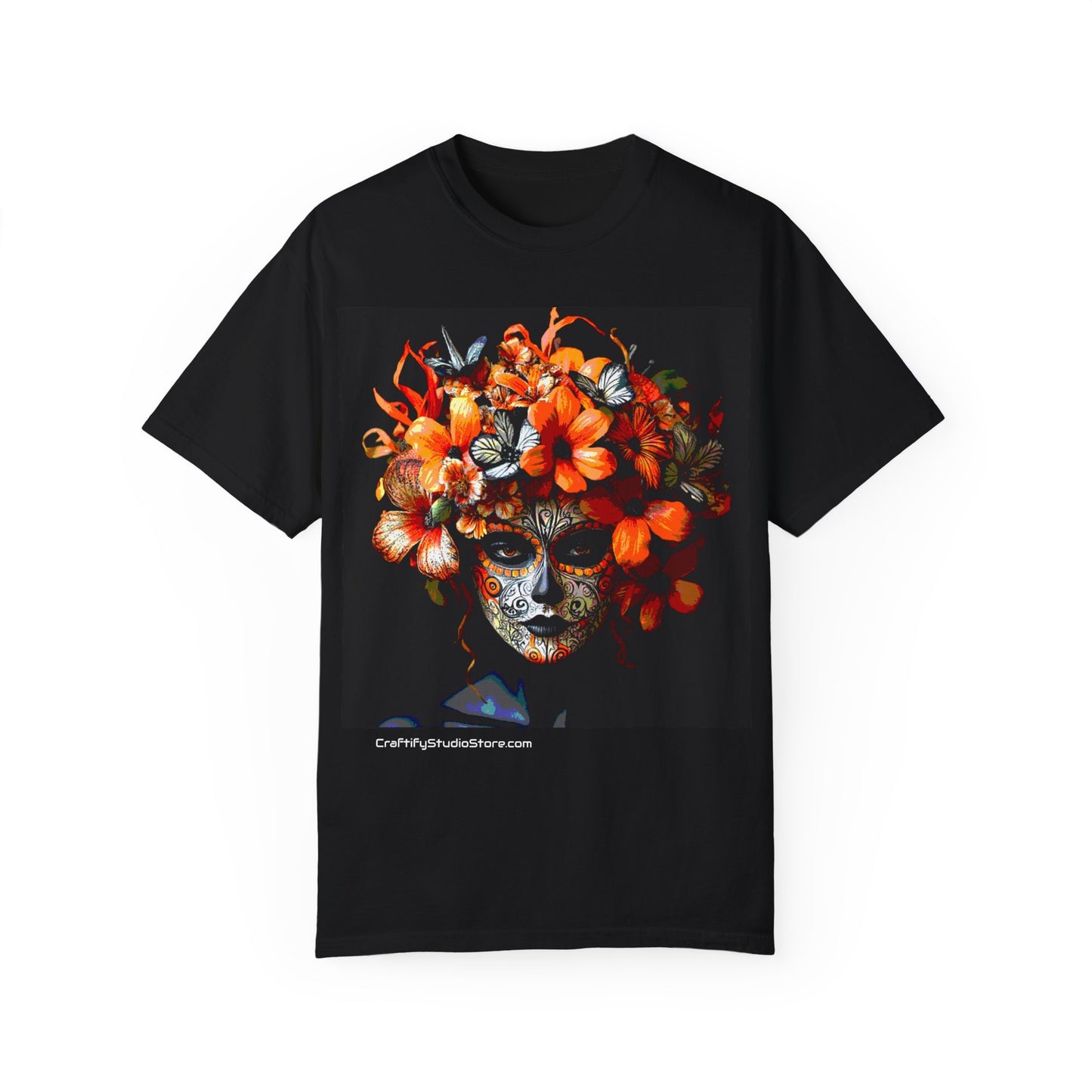 Art Orange Flowers Garment-Dyed T-shirt