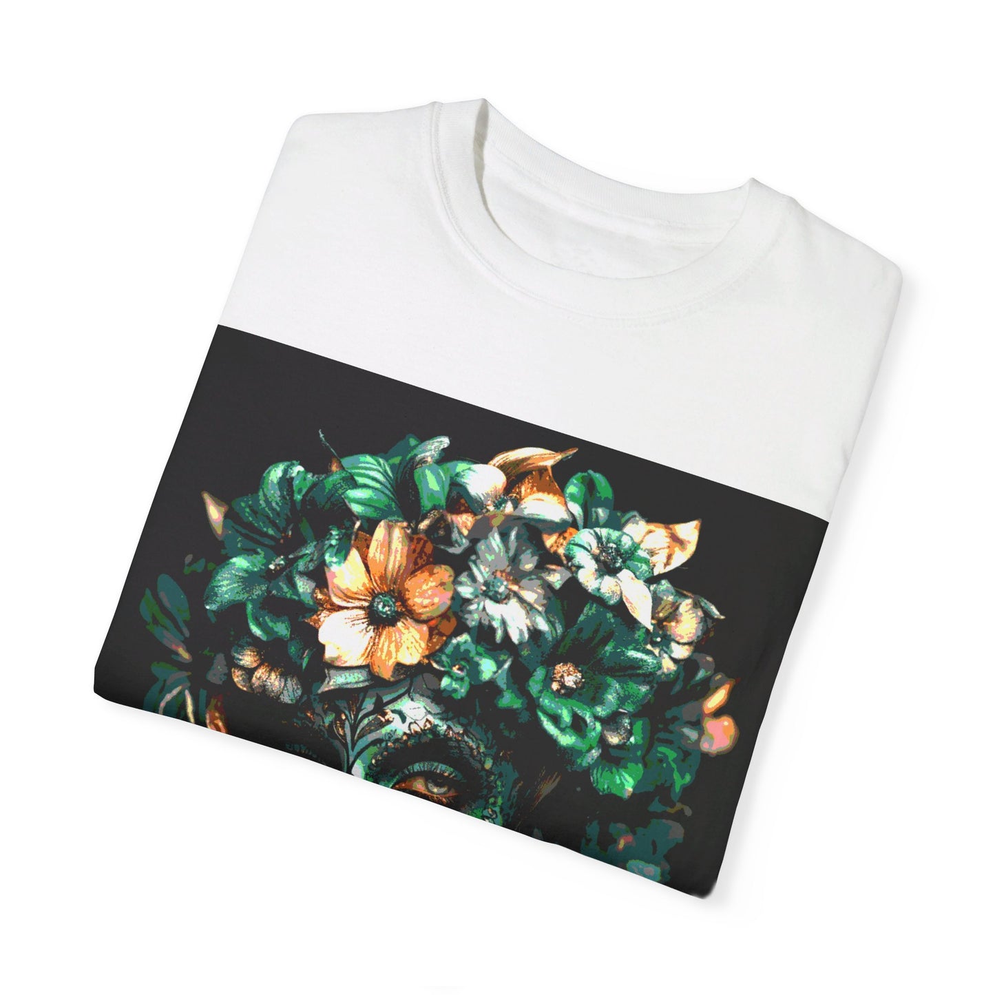 Art Green Flowers Unisex Garment-Dyed T-shirt