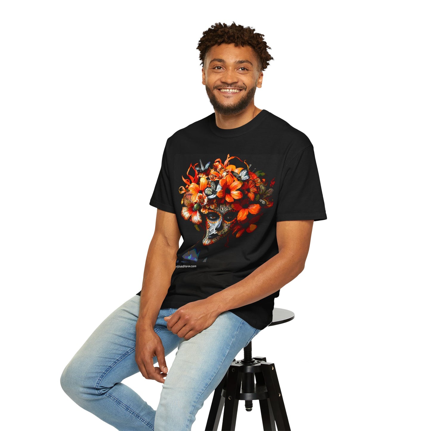 Art Orange Flowers Garment-Dyed T-shirt