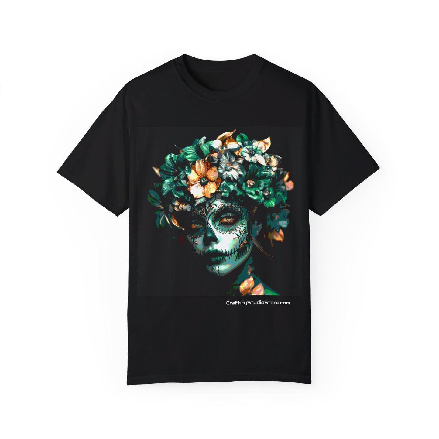 Art Green Flowers Unisex Garment-Dyed T-shirt