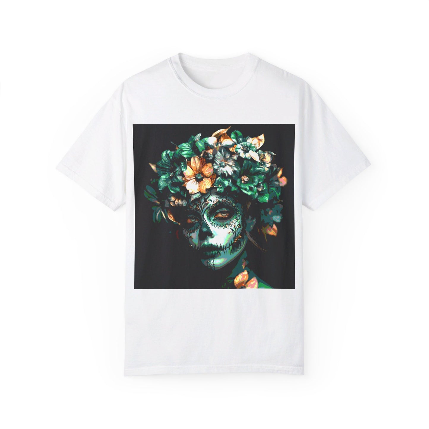 Art Green Flowers Unisex Garment-Dyed T-shirt